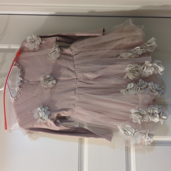 Dress with tights and shoes (occasion, formal, photos, flower girl ) 12 months - Picture 4 of 5